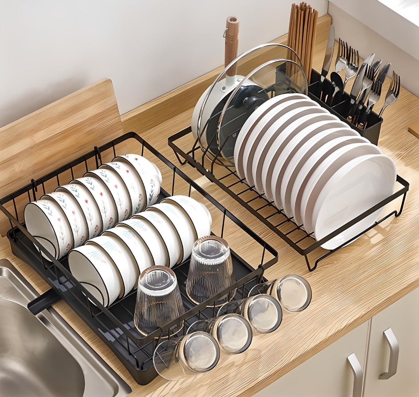 2-Tier Steel Detachable Dish Rack
